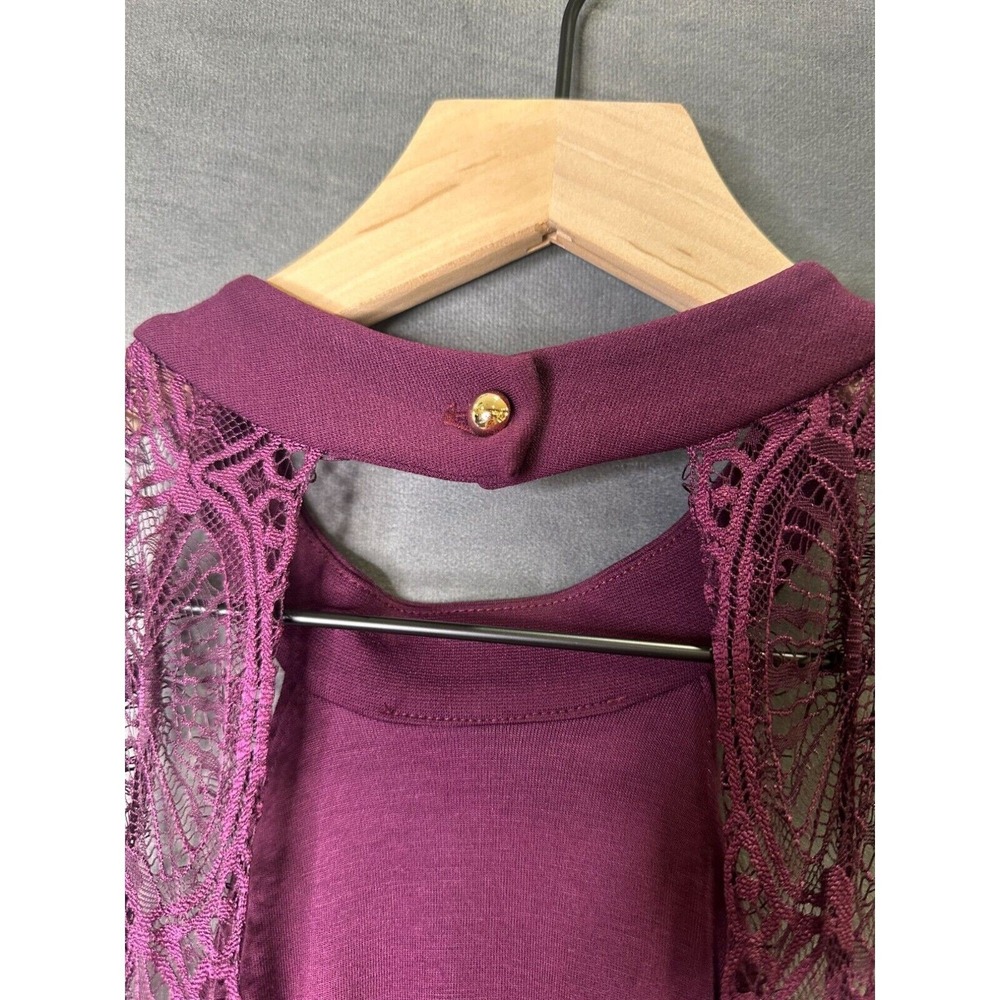 Lulus Womens Medium Purple Lace Fit Flare Dress Short Cocktail Party New - Picture 5 of 9